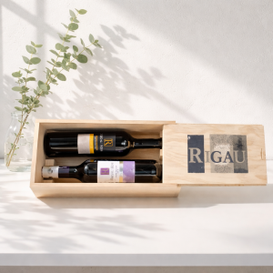 Weingeschenk „Rigau Ros“ – Gran Reserva & Cabernet Sauvignon in edler Holzkiste